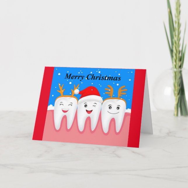 Cartes Pour Fêtes Annuelles Joyeuses dents de Noël (Devant)