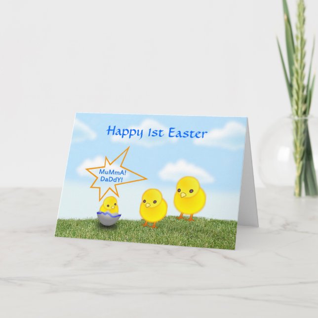 Cartes Pour Fêtes Annuelles Joyeuses ?ères Pâques avec Pâques du bébé de (Devant)