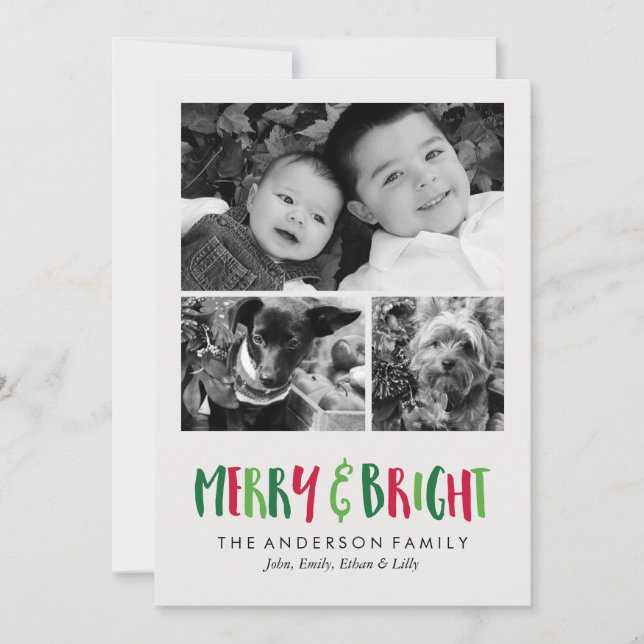 Cartes Pour Fêtes Annuelles Joyeuses et brillantes fêtes (Devant)