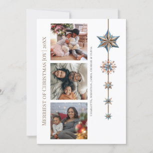 Cartes Pour Fêtes Annuelles Joyeuses Étoiles de Noël Photo personnalisée