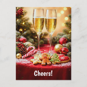 Cartes Pour Fêtes Annuelles Joyeuses Fêtes Adorables Flûtes à Champagne Cookie
