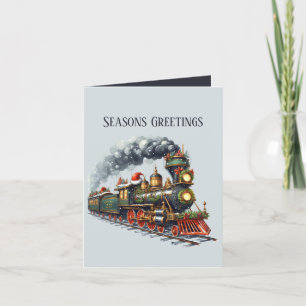 Cartes Pour Fêtes Annuelles Joyeuses Fêtes ajouter un message train de Noël