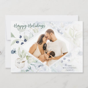 Cartes Pour Fêtes Annuelles Joyeuses fêtes Arctic Winter Botanical Photo