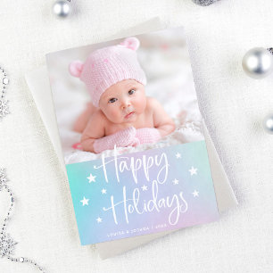 Cartes Pour Fêtes Annuelles Joyeuses fêtes avec étoiles   Multiphoto tendance