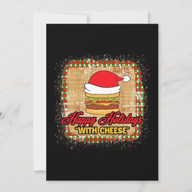 Cartes Pour Fêtes Annuelles Joyeuses Fêtes Avec Fromage Noël Fromage Burger (Devant)