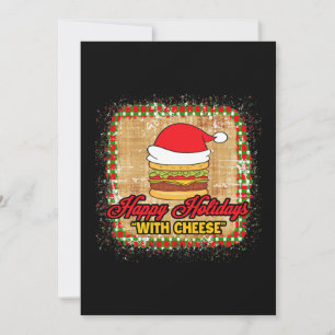 Cartes Pour Fêtes Annuelles Joyeuses Fêtes Avec Fromage Noël Fromage Burger
