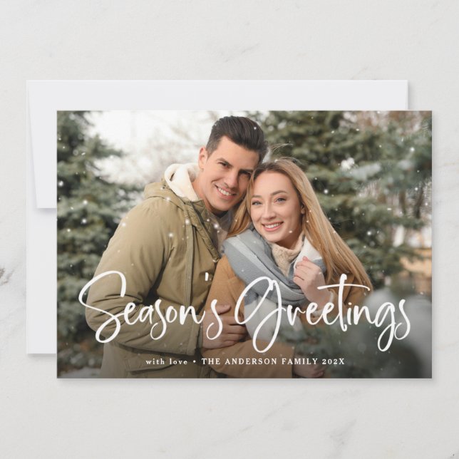 Cartes Pour Fêtes Annuelles Joyeuses Fêtes avec votre photo de famille (Devant)