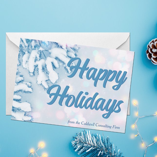 Cartes Pour Fêtes Annuelles Joyeuses fêtes Beaux flocons d'hiver Bleus (Créateur téléchargé)