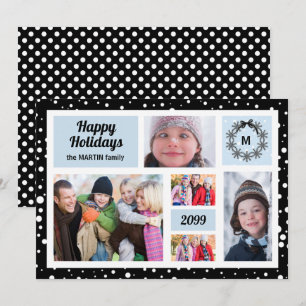 Cartes Pour Fêtes Annuelles Joyeuses Fêtes Bleues et Noires Noël 5 Photo