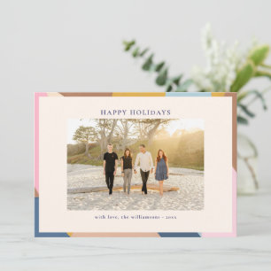 Cartes Pour Fêtes Annuelles Joyeuses Fêtes Bloc de Couleurs Pastel Photo Moder