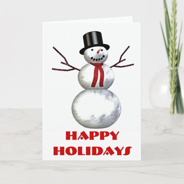 Cartes Pour Fêtes Annuelles Joyeuses fêtes - bonhomme de neige (Devant)
