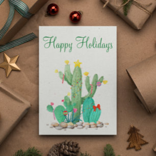 Cartes Pour Fêtes Annuelles Joyeuses Fêtes Cactus du désert Sud-Ouest