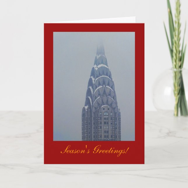 Cartes Pour Fêtes Annuelles Joyeuses Fêtes : Chrysler Building A1 enneigé (Devant)