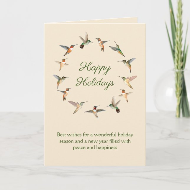 Cartes Pour Fêtes Annuelles Joyeuses fêtes Colibri (Devant)