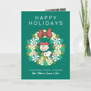 Cartes Pour Fêtes Annuelles Joyeuses Fêtes Couronne de bonbons à la menthe