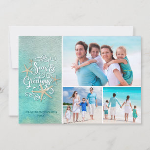 Cartes Pour Fêtes Annuelles Joyeuses Fêtes d'aquarelle tropicale   Tracées