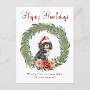 Cartes Pour Fêtes Annuelles Joyeuses Fêtes de fin d'année Chien Caniche Espagn