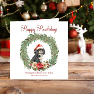 Cartes Pour Fêtes Annuelles Joyeuses Fêtes de fin d'année Chien Caniche Espagn