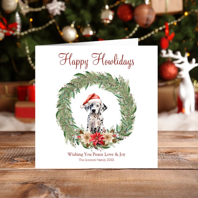 Cartes Pour Fêtes Annuelles Joyeuses Fêtes de fin d'année Chien Dalmatien Mign (Créateur téléchargé)