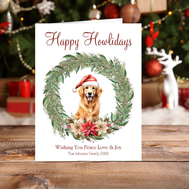 Cartes Pour Fêtes Annuelles Joyeuses Fêtes de fin d'année Joli Chien Retriever (Créateur téléchargé)