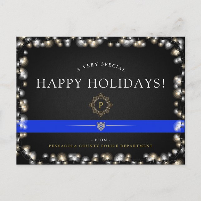Cartes Pour Fêtes Annuelles Joyeuses fêtes de la police | Personnalisation de  (Devant)