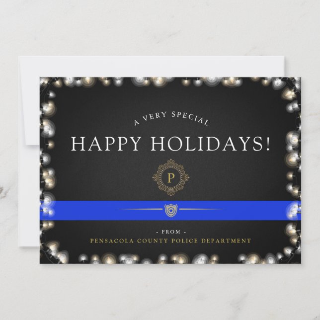 Cartes Pour Fêtes Annuelles Joyeuses fêtes de la police | Style de Noël person (Devant)