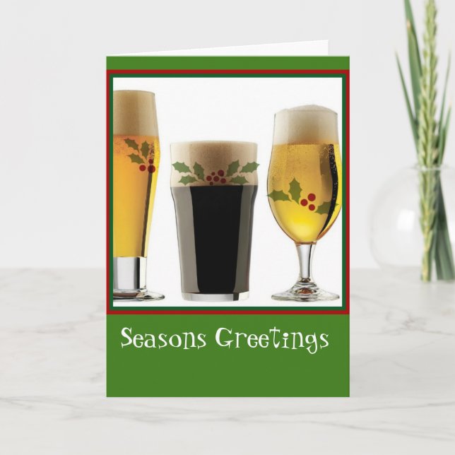 Cartes Pour Fêtes Annuelles Joyeuses Fêtes de lunettes de bière (Devant)
