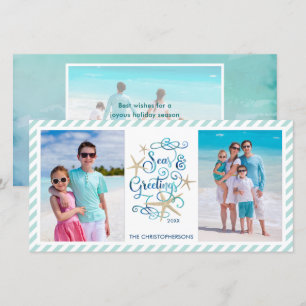 Cartes Pour Fêtes Annuelles Joyeuses Fêtes de Noël côtiers 3 Photos