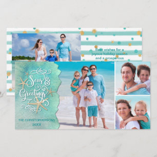 Cartes Pour Fêtes Annuelles Joyeuses Fêtes de Noël côtiers 4 Photos