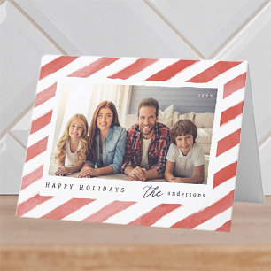 Cartes Pour Fêtes Annuelles Joyeuses Fêtes de Noël Photo de Famille Moderne
