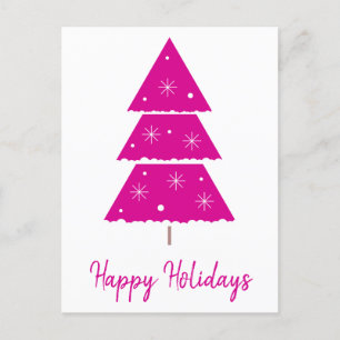 Cartes Pour Fêtes Annuelles Joyeuses fêtes de Noël rose chaud Snowflakes