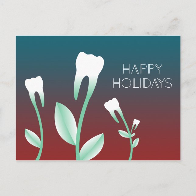 Cartes Pour Fêtes Annuelles Joyeuses Fêtes dents fleuries (Devant)