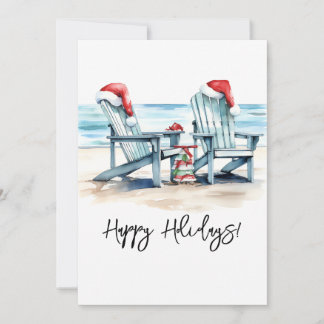 Cartes Pour Fêtes Annuelles Joyeuses Fêtes depuis la Plage !