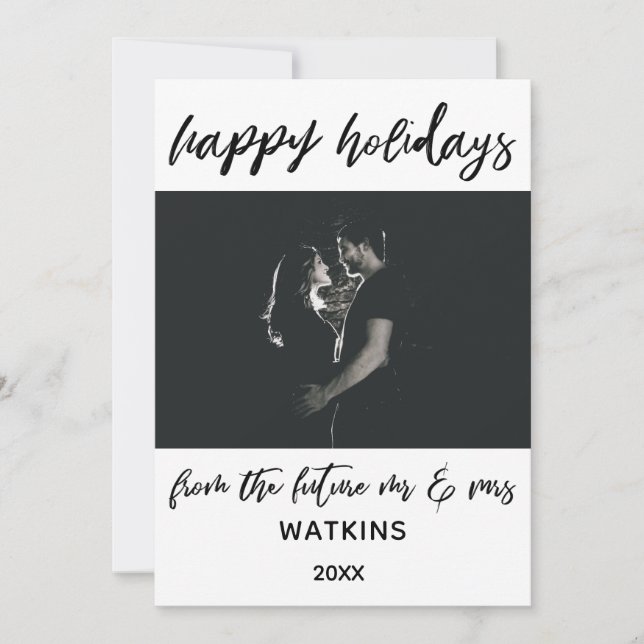 Cartes Pour Fêtes Annuelles Joyeuses fêtes du futur M & Mme Photo (Devant)