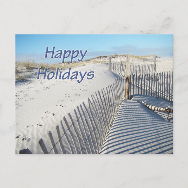 Cartes Pour Fêtes Annuelles Joyeuses fêtes Dunes de sable et clôtures (Devant)