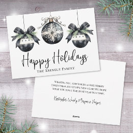 Cartes Pour Fêtes Annuelles Joyeuses Fêtes Élégant Noir Blanc