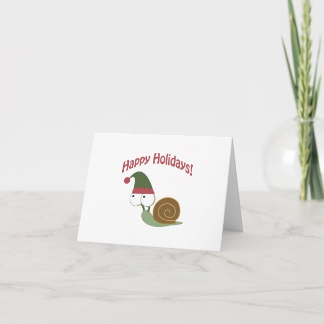 Cartes Pour Fêtes Annuelles Joyeuses fêtes ! Elfe de l'escargot (Devant)