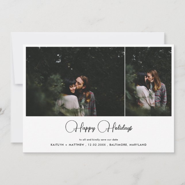 Cartes Pour Fêtes Annuelles Joyeuses fêtes | Enregistrer La Date | Moderne | P (Devant)