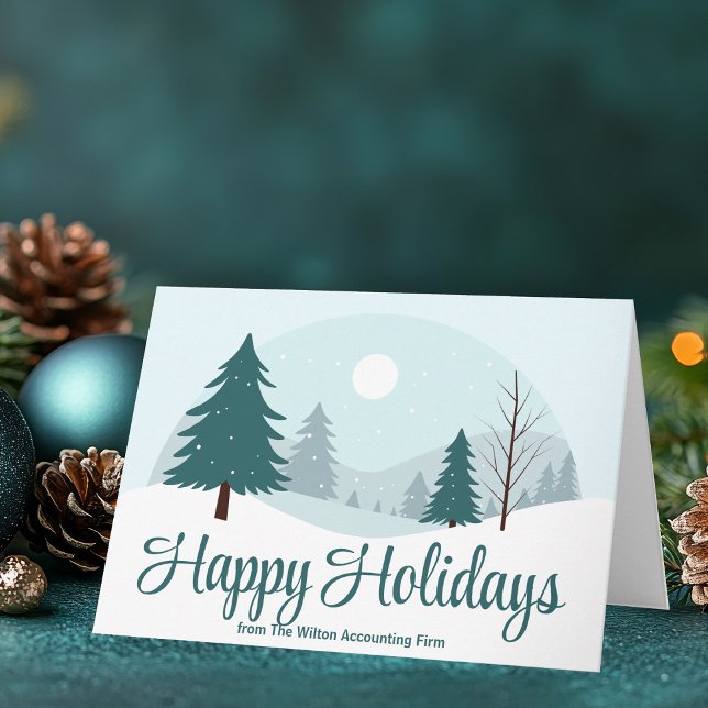 Cartes Pour Fêtes Annuelles Joyeuses Fêtes Entreprise de Paysage d'Hiver Magni (Créateur téléchargé)