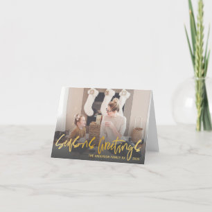 Cartes Pour Fêtes Annuelles Joyeuses Fêtes Faux Gold Calligraphie Noël