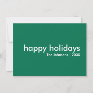 Cartes Pour Fêtes Annuelles Joyeuses fêtes   Festive Vert moderne minimaliste