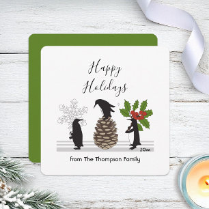Cartes Pour Fêtes Annuelles Joyeuses fêtes Funny Penguin Noël lunatique