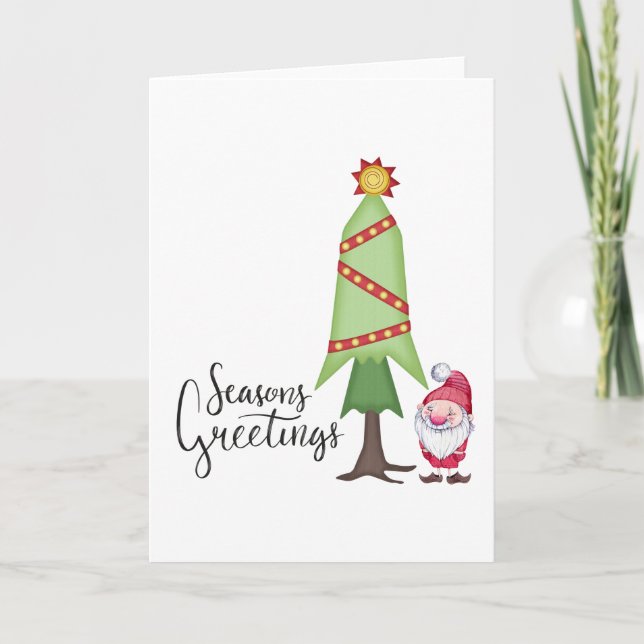 Cartes Pour Fêtes Annuelles Joyeuses Fêtes Gnome (Devant)