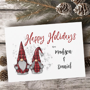 Cartes Pour Fêtes Annuelles Joyeuses fêtes Gnomes rustiques dans Red Buffalo P
