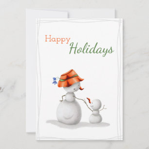 Cartes Pour Fêtes Annuelles Joyeuses fêtes Grand-mère Snowman et Noël des enfa
