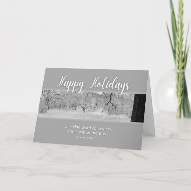 Cartes Pour Fêtes Annuelles Joyeuses fêtes hiver avec citation d'hiver (Devant)