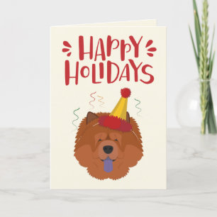 Cartes Pour Fêtes Annuelles Joyeuses fêtes - Joli Chow Chow Noël