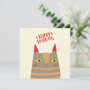 Cartes Pour Fêtes Annuelles Joyeuses fêtes - Joli Noël Père Noël Cat Cartoon