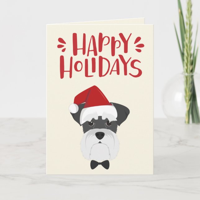 Cartes Pour Fêtes Annuelles Joyeuses fêtes - Joyeux Noël Schnauzer (Devant)