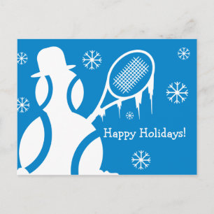 Cartes Pour Fêtes Annuelles Joyeuses Fêtes Joyeux Noël tennis bonhomme de neig